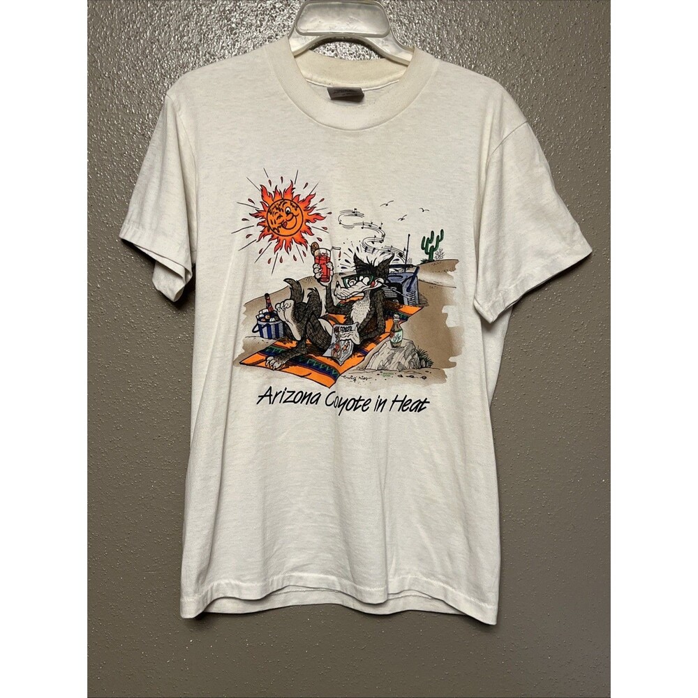 VTG Oneita Arizona Coyote SS USA Single Stitch “Arizona Coyote In Heat” Size M